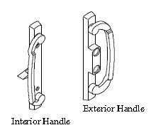 Elite C replacement handle for Hurd doors mfg between 1993-2006 - BRUSHED CHROME NO Key 13-245BC 
