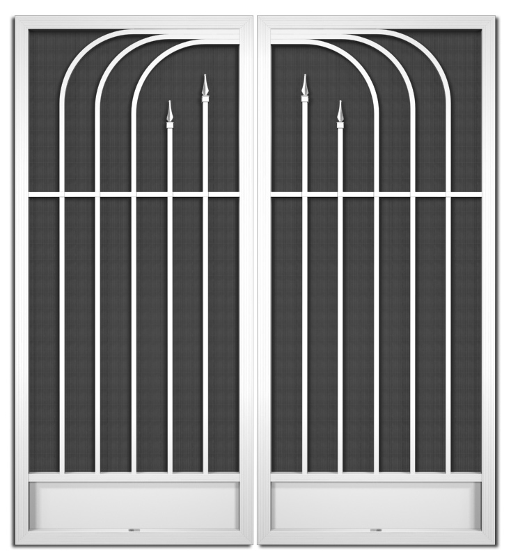 Barbados French Screen Doors pca products, N-Series, N-1030, aluminum screen door, Barbados, French door