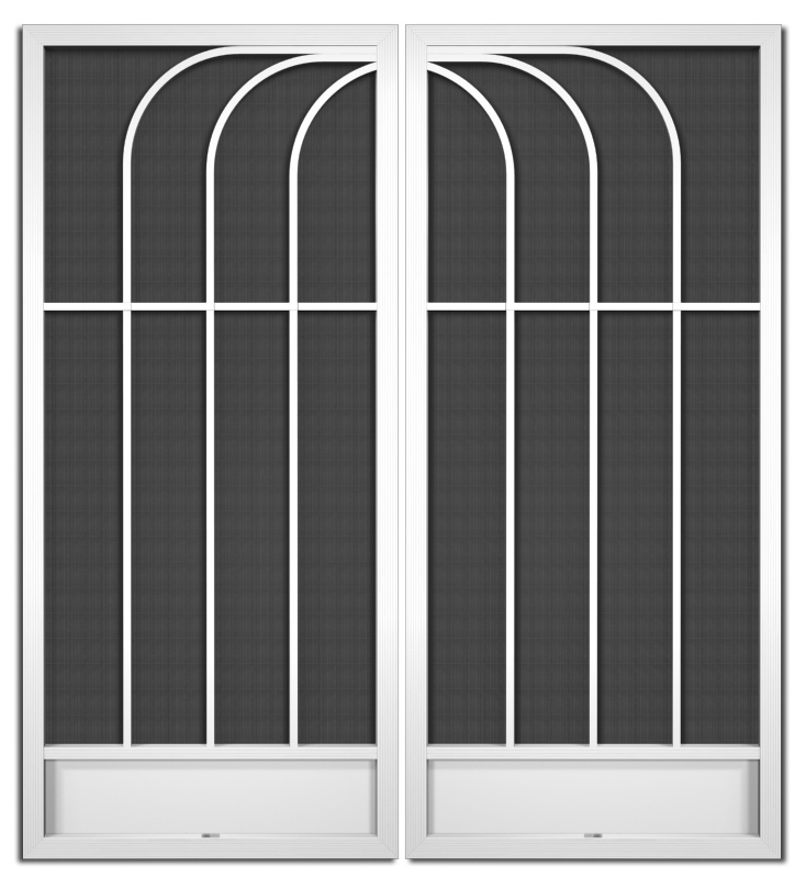 Bermuda French Screen Doors pca products, N-Series, N-1040, aluminum screen door, Bermuda, French door