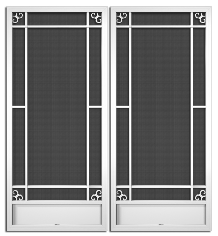 Racine French Screen Doors pca products, Q-Series, Q-1510, aluminum screen door, racine, French door