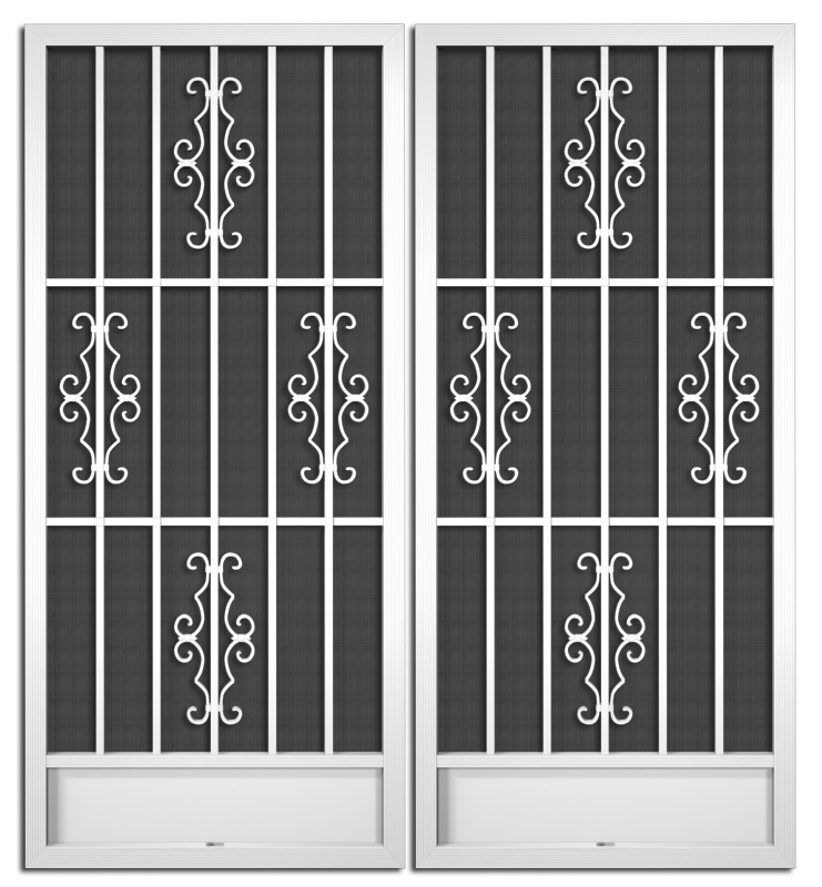 Ballerina French Screen Doors pca products, T-Series, T-1290, aluminum screen door, ballerina, French door