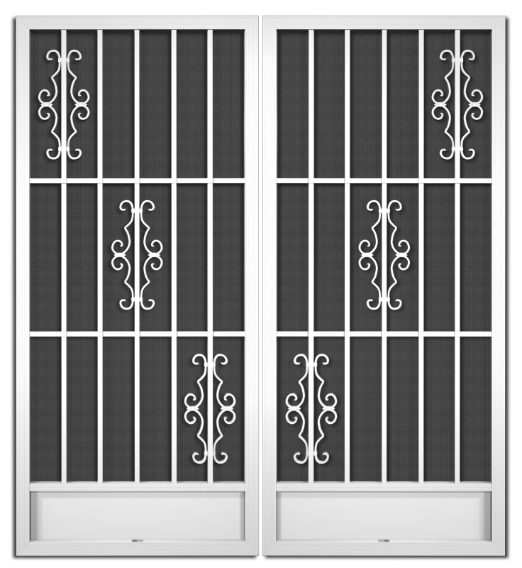 Gabrielle French Screen Doors pca products, T-Series, T-1250, aluminum screen door, Gabrielle, French door